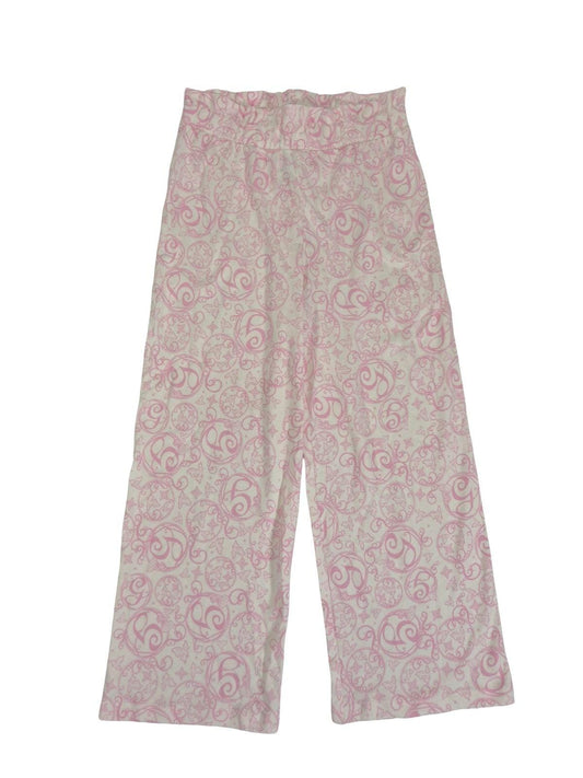 GEORGE Tüdrukute valged roosade liblikatega püksid