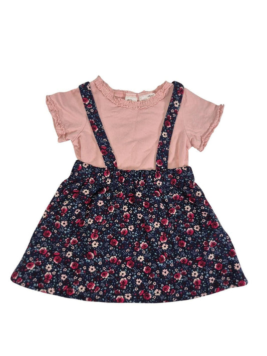H&M Tüdrukute roosa komplekt pluus + seelik