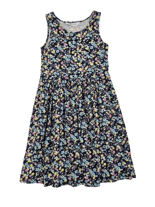 H&M Tüdrukute tumesinine lilleline kleit