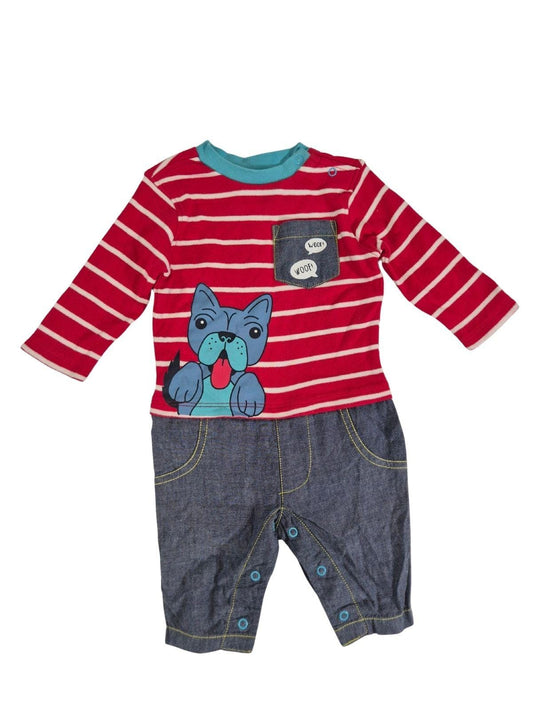 LADYBIRD Poiste punane/ sinine koeraga romper