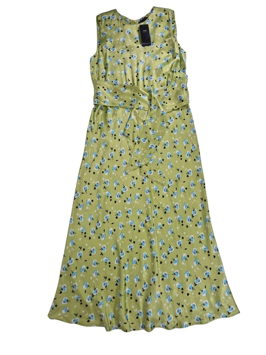 M&S Naiste roheline pikk lilleline kleit