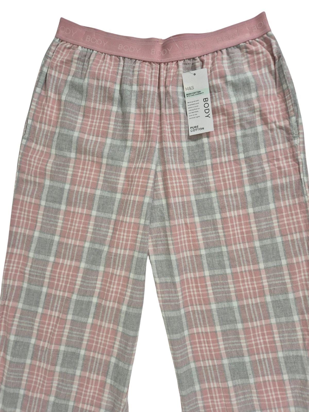 M&S Naiste roosad ruudulised püksid