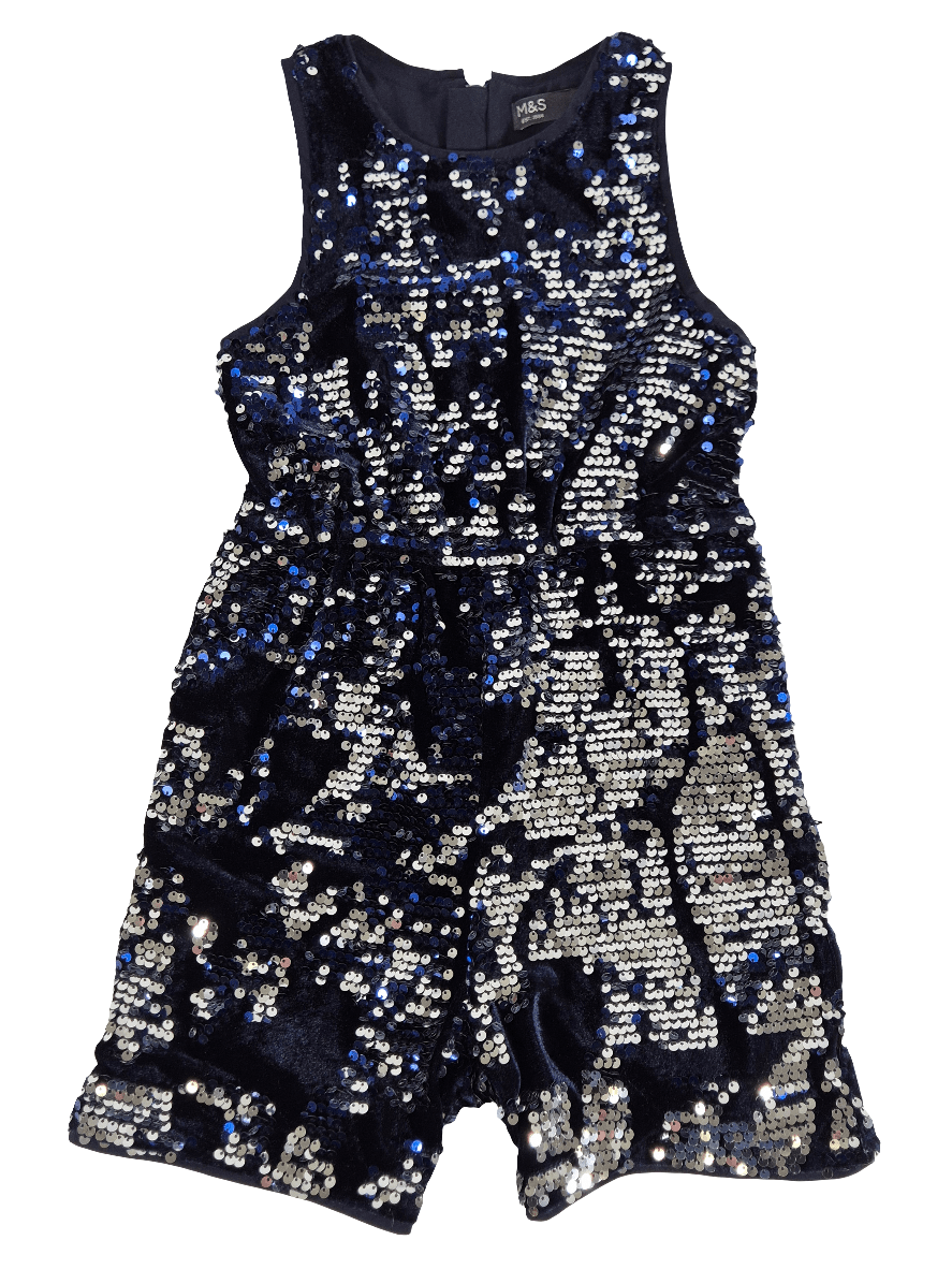 M&S Tüdrukute samet jumpsuit litritega