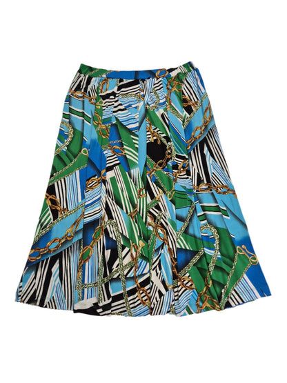 MAGNOLICA Naiste erksavärviline sinakasroheline taskutega seelik