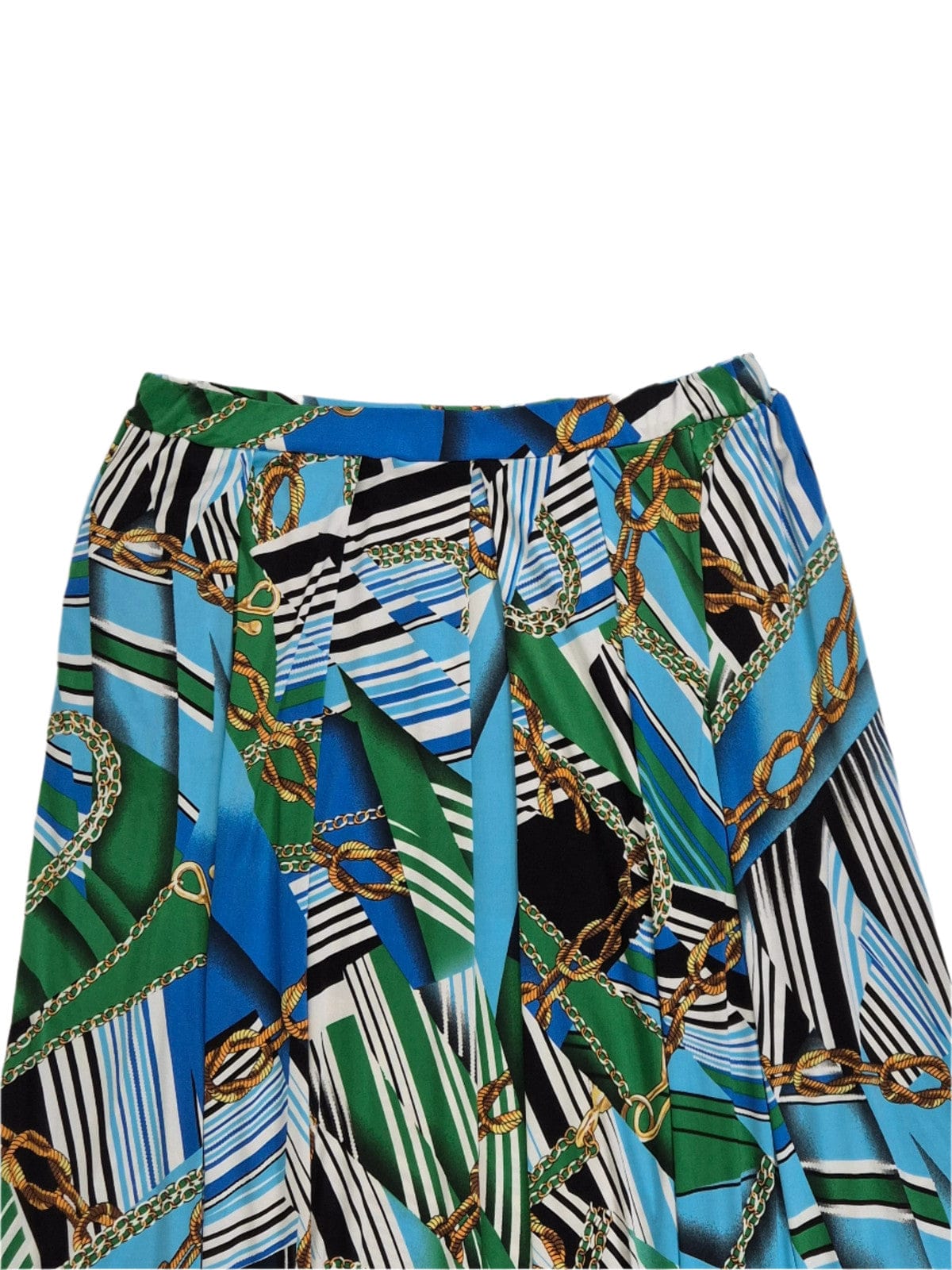 MAGNOLICA Naiste erksavärviline sinakasroheline taskutega seelik