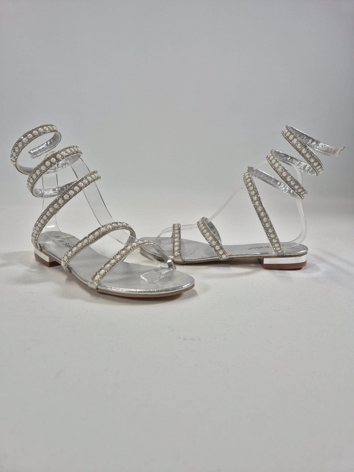 MISS SOPHIA Naiste hõbedased pärlitega kingad