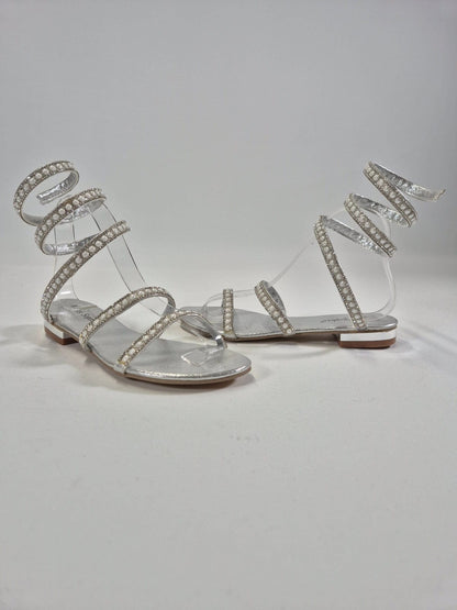 MISS SOPHIA Naiste hõbedased pärlitega kingad