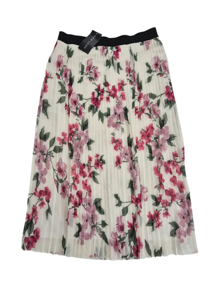 NEW LOOK Naiste valge plisseeritud seelik roosade õitega