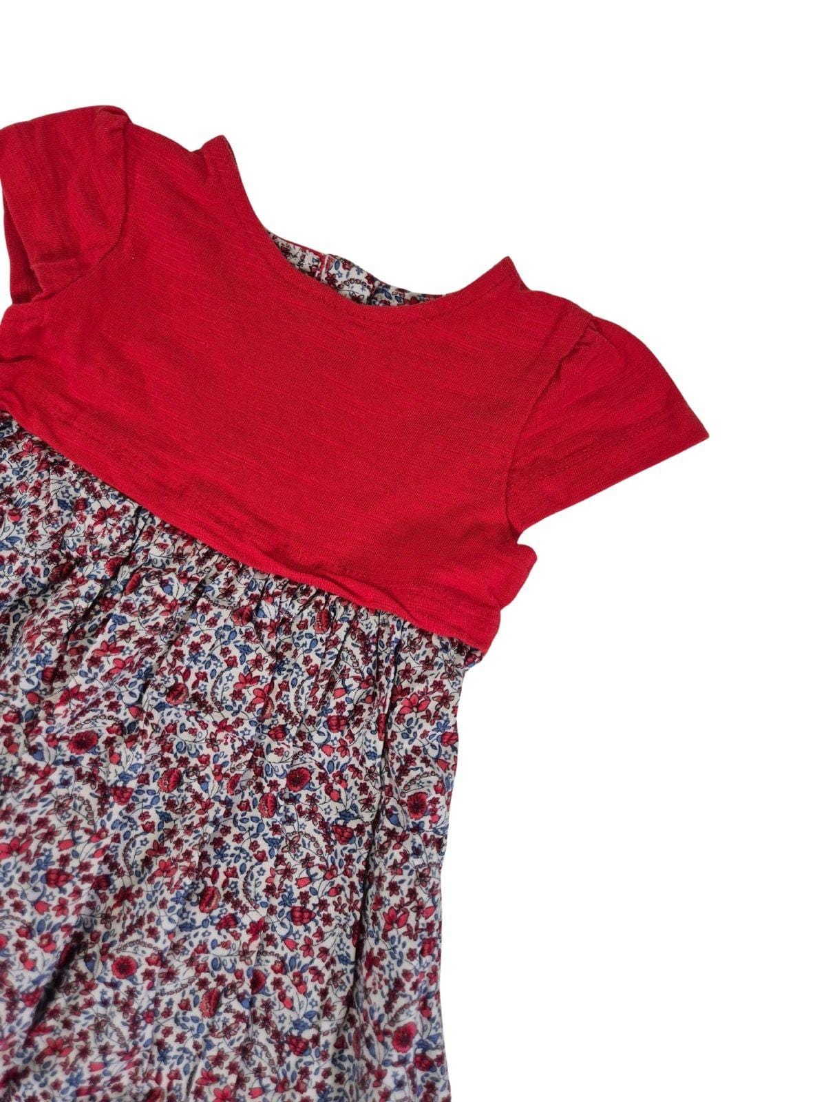 NEXT Tüdrukute punane lilleline kleit