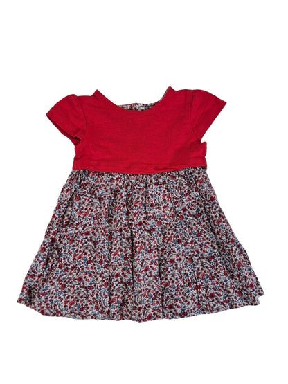 NEXT Tüdrukute punane lilleline kleit