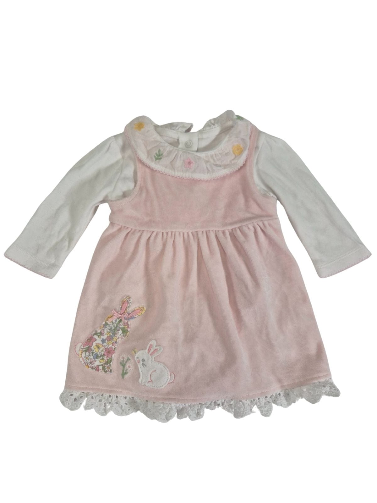 NUTMEG Tüdrukute roosa komplekt bodi+ kleit