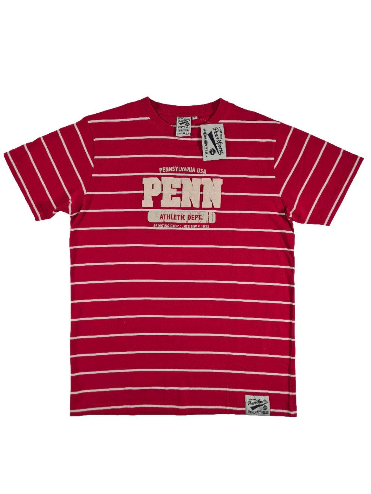 PENN SPORTS Meeste punane triibuline T-särk