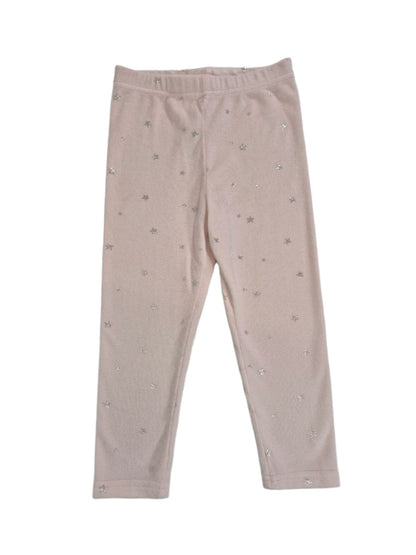 PRIMARK Tüdrukute heleroosad sametpüksid hõbetähtedega