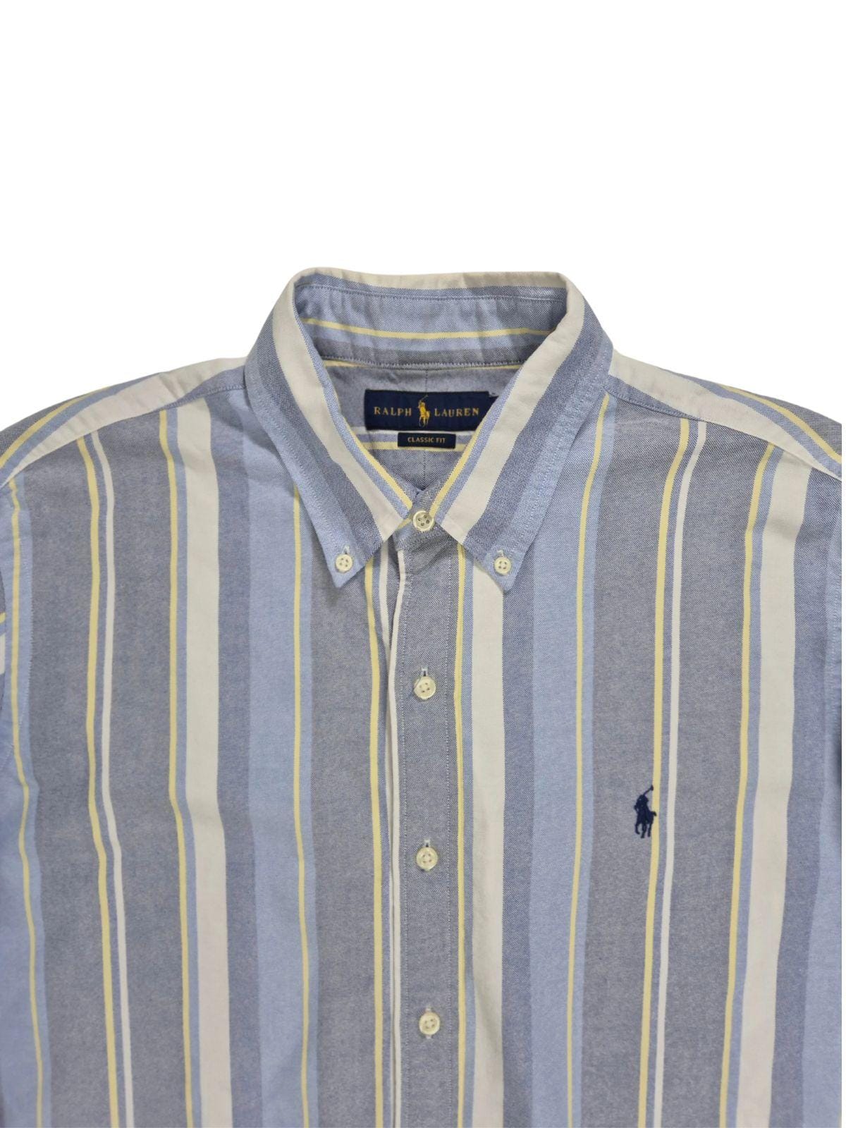 RALPH LAUREN Meeste sinine triibuline triiksärk