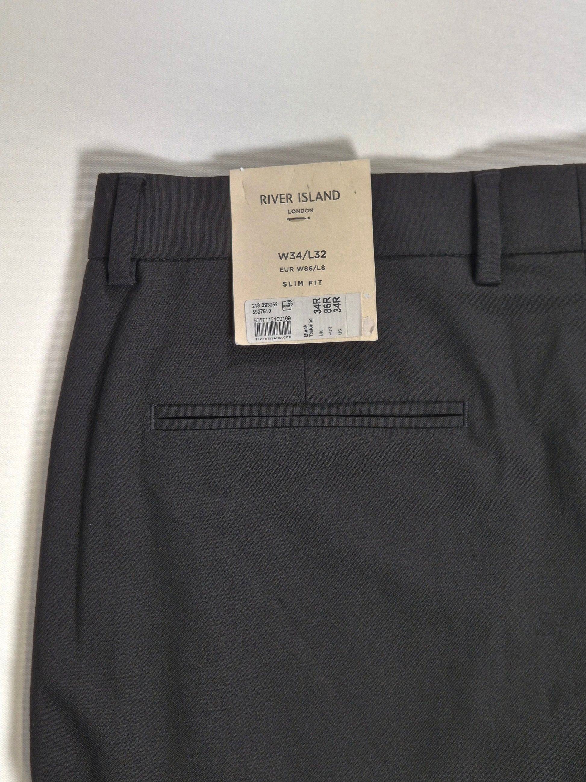 RIVER ISLAND Meeste mustad viigipüksid
