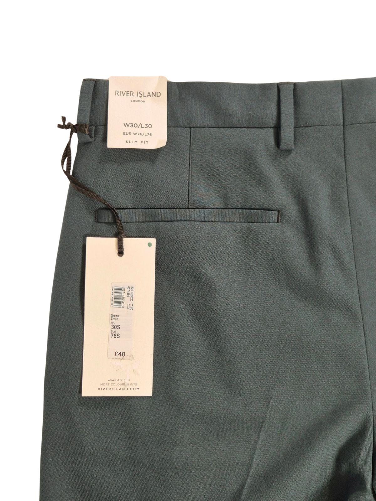 RIVER ISLAND Meeste rohelised viigipüksid