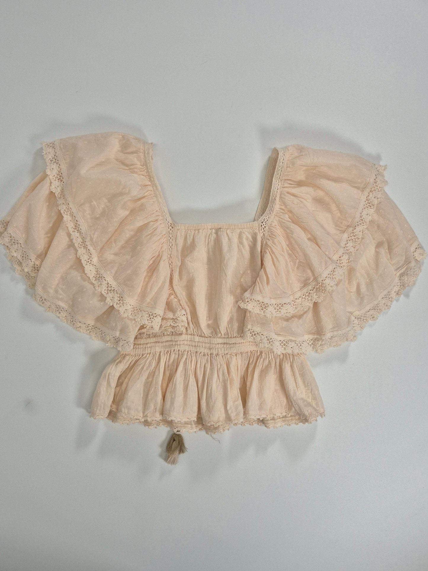 RIVER ISLAND Naiste kreemikas pluus pitsiga ja satsidega