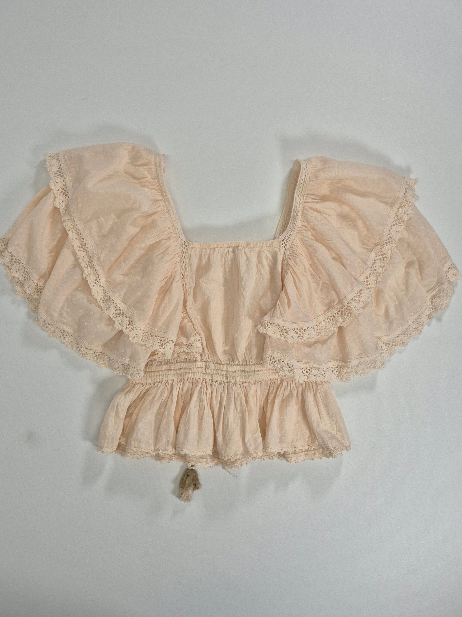 RIVER ISLAND Naiste kreemikas pluus pitsiga ja satsidega