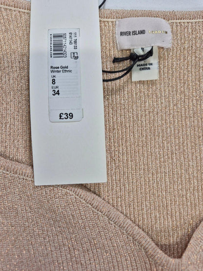 RIVER ISLAND Naiste kuldne sädelev kampsun