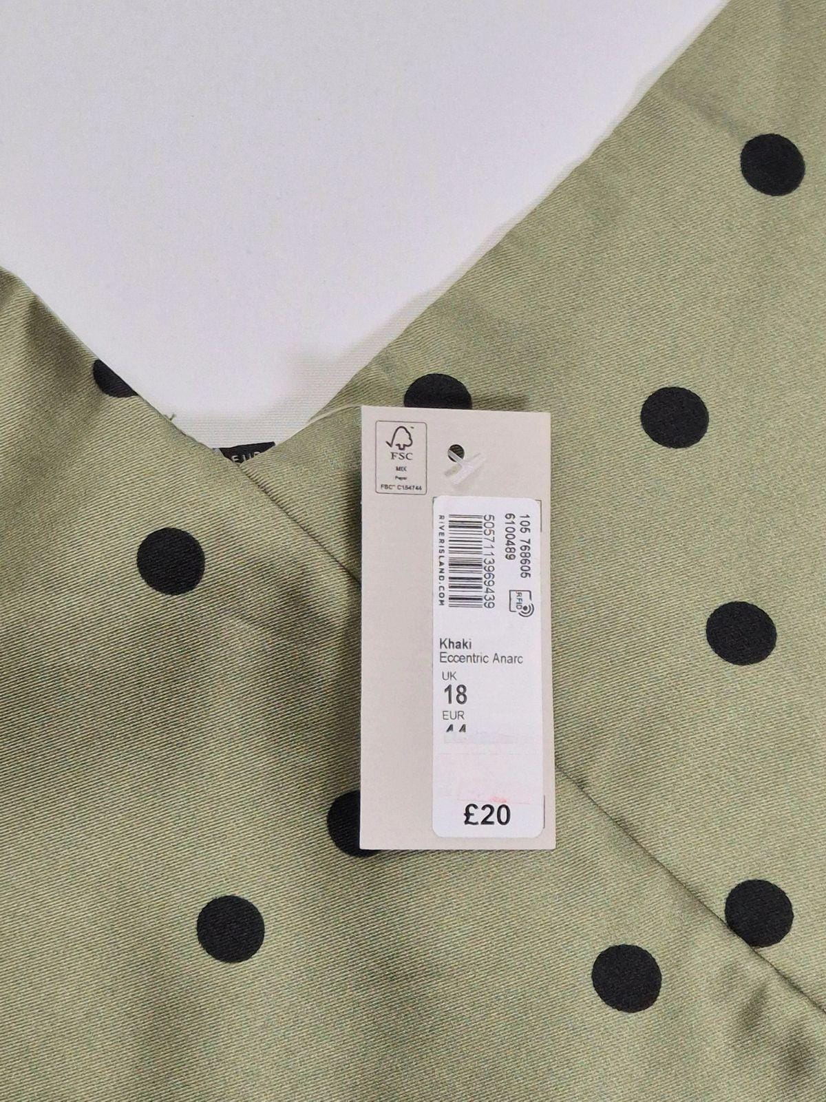 RIVER ISLAND Naiste roheline täpiline top