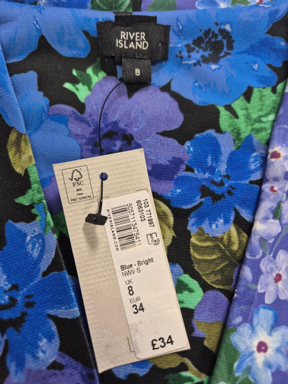 RIVER ISLAND Naiste sinine lilleline bodi