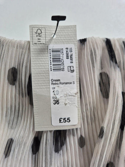 RIVER ISLAND Naiste valge täpiline plisseerkleit