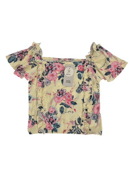 RIVER ISLAND Tüdrukute kollane lilleline pluus