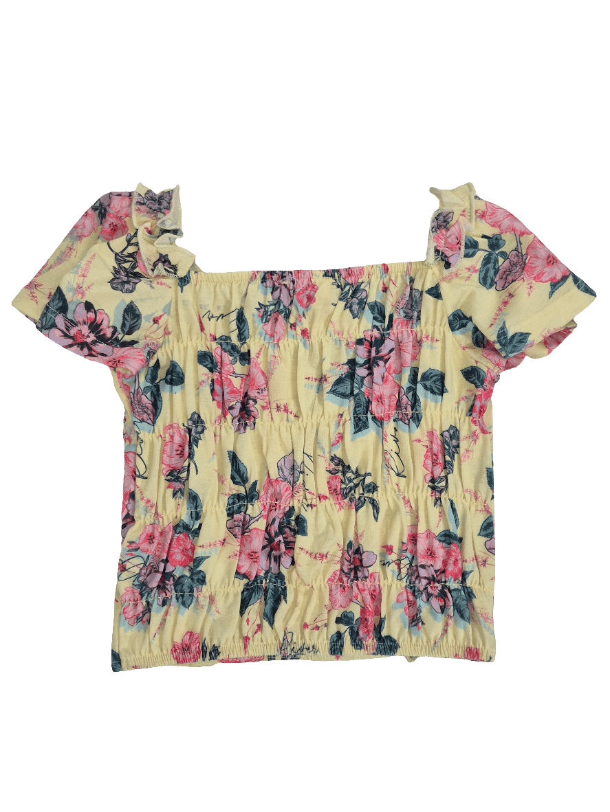 RIVER ISLAND Tüdrukute kollane lilleline pluus