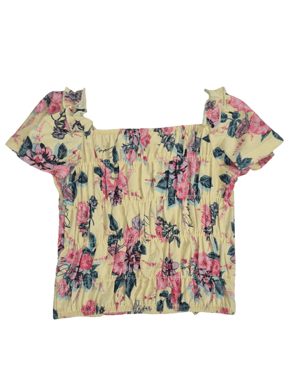 RIVER ISLAND Tüdrukute kollane lilleline pluus