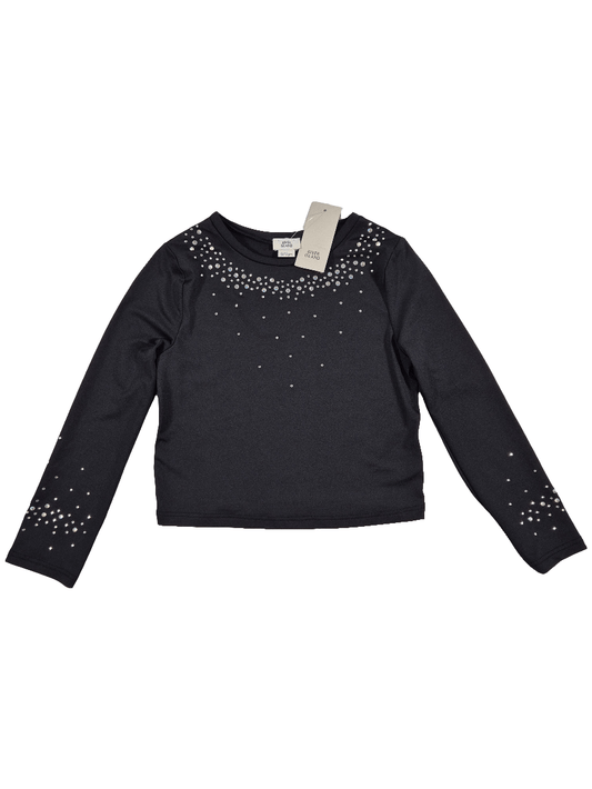 RIVER ISLAND Tüdrukute must kivikestega pluus