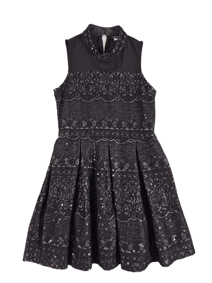 RIVER ISLAND Tüdrukute must pitsiga sädelev kleit