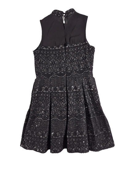 RIVER ISLAND Tüdrukute must pitsiga sädelev kleit