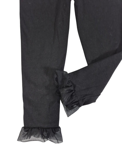 RIVER ISLAND Tüdrukute mustad satsiga retuusid