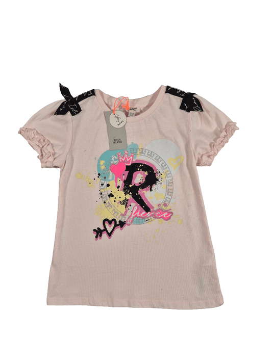 RIVER ISLAND Tüdrukute roosa pluus lipsukestega