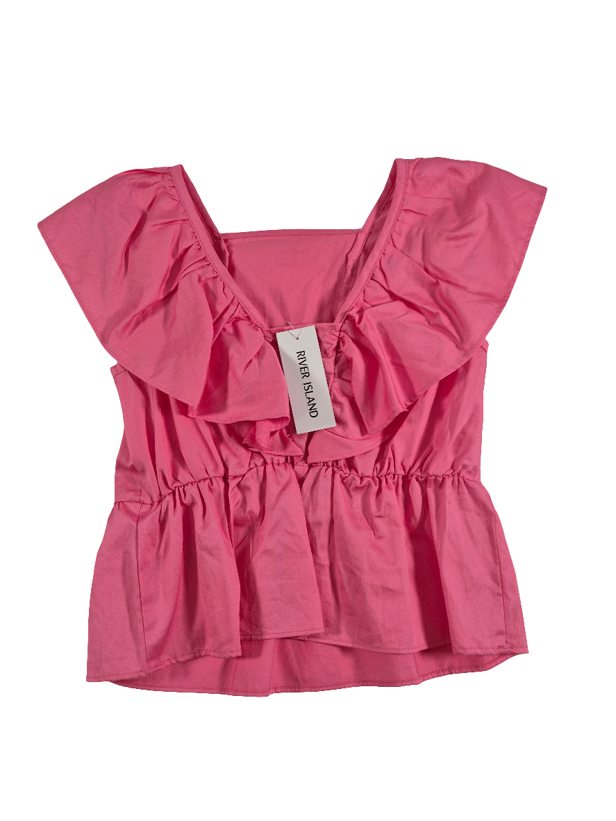 RIVER ISLAND Tüdrukute roosa satsidega pluus