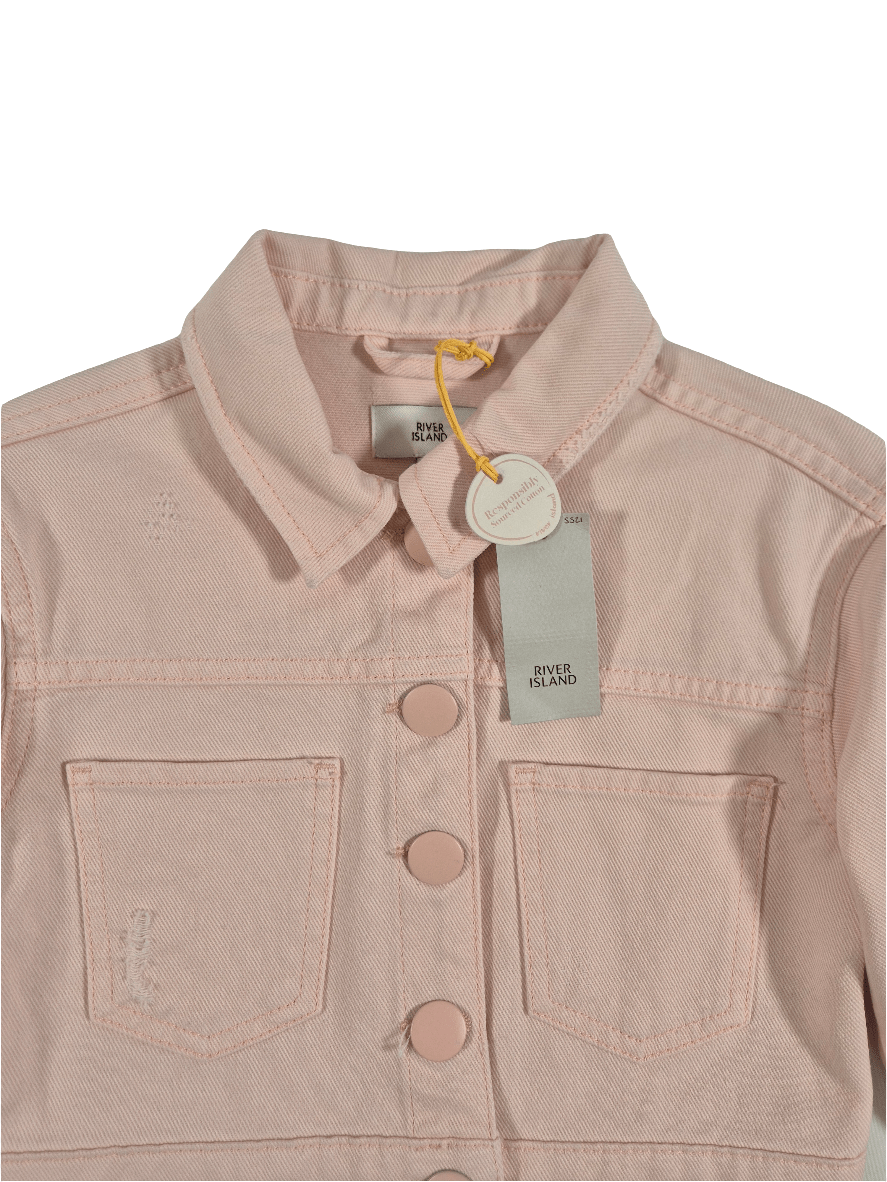 RIVER ISLAND Tüdrukute roosa teksatagi