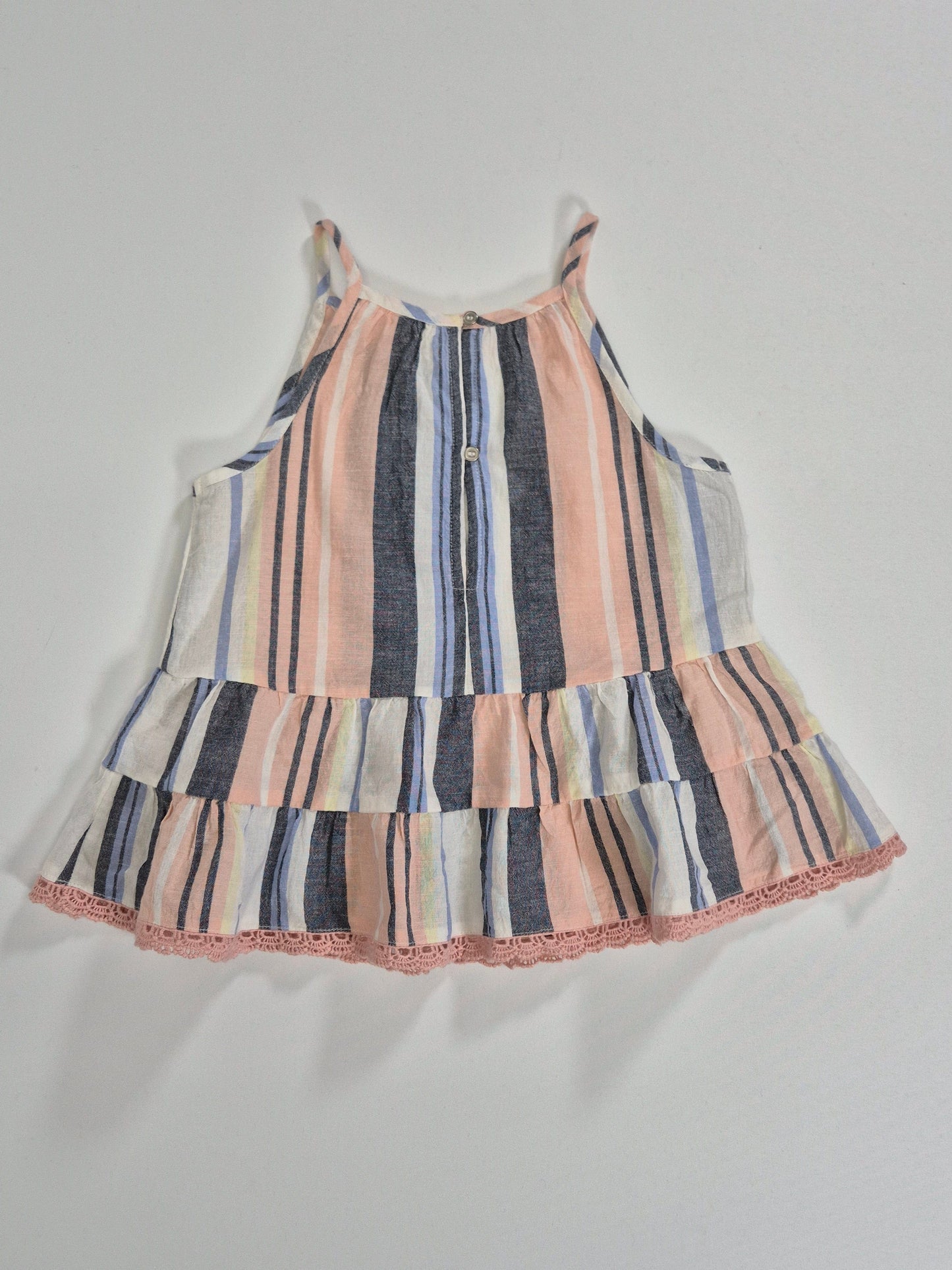 RIVER ISLAND Tüdrukute roosa triibuline kleit