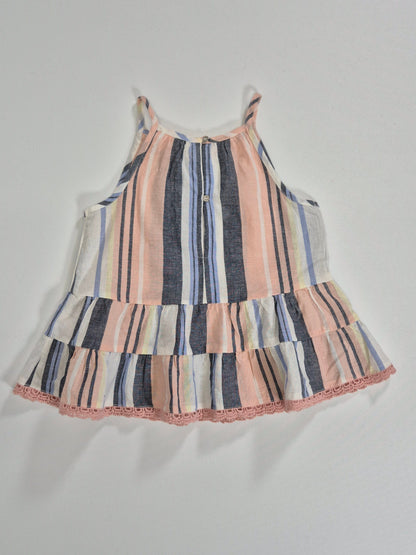 RIVER ISLAND Tüdrukute roosa triibuline kleit