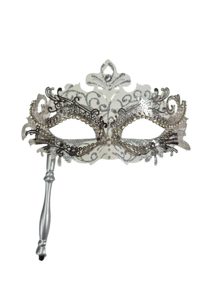 SECOND BEST TAASKASUTUS Hõbedane pitsiline mask varrega