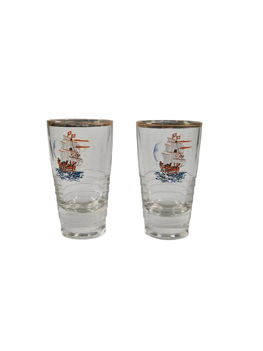 SECOND BEST TAASKASUTUS Maritime vintage tequila glasses