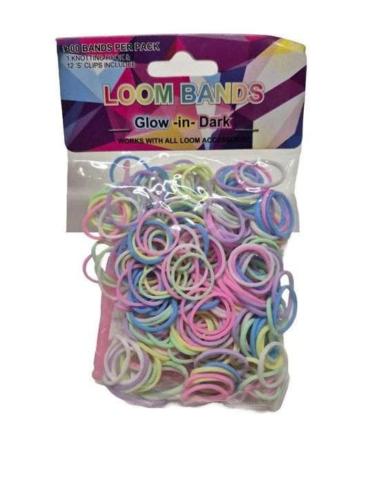 SECOND BEST TAASKASUTUS Pimedas helendavad Loom Bands kummid 300tk pakis