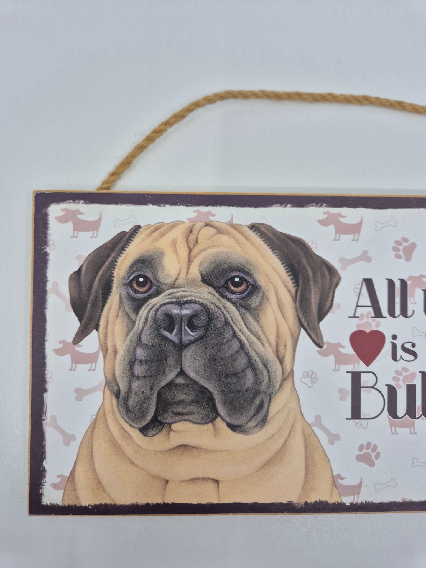 SECOND BEST TAASKASUTUS Puidust silt Bullmastiff
