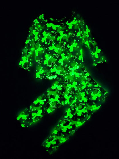 SECOND BEST TAASKASUTUS Tüdrukute helendav pidžaama ükssarvikud