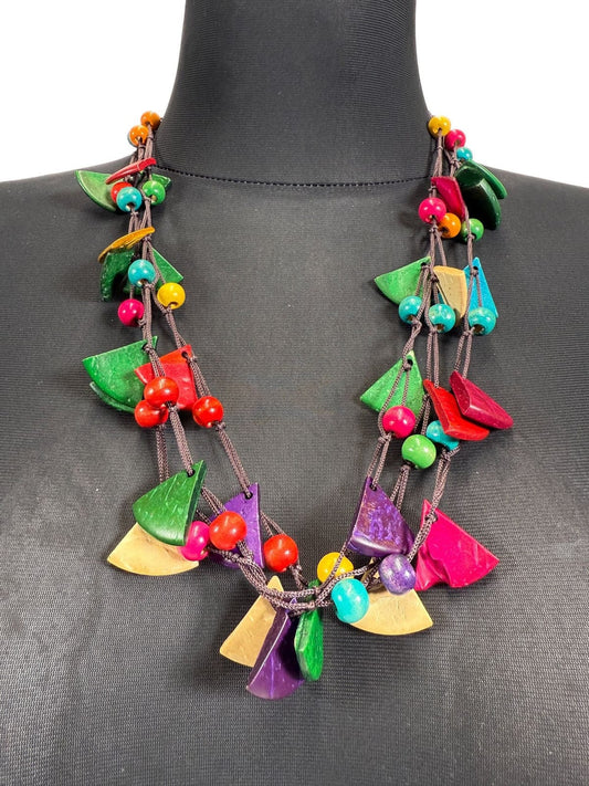 SECOND BEST TAASKASUTUS Värviliste puidust detailidega kaelakee