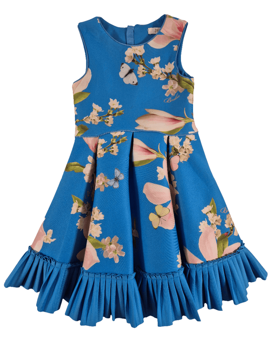 TED BAKER Tüdrukute sinine lilledega kleit