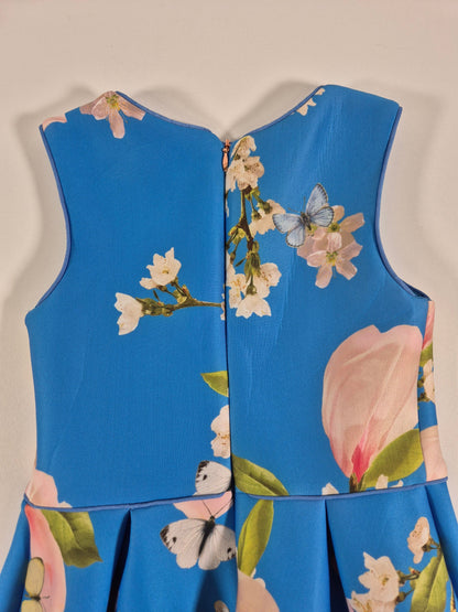 TED BAKER Tüdrukute sinine lilledega kleit