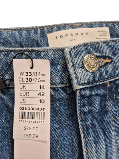 TOPSHOP Moodsa lõikega sinised teksapüksid