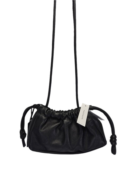 TOPSHOP Nahast must kokkutõmmatav õlakott