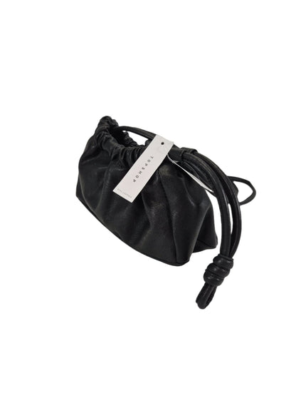 TOPSHOP Nahast must kokkutõmmatav õlakott