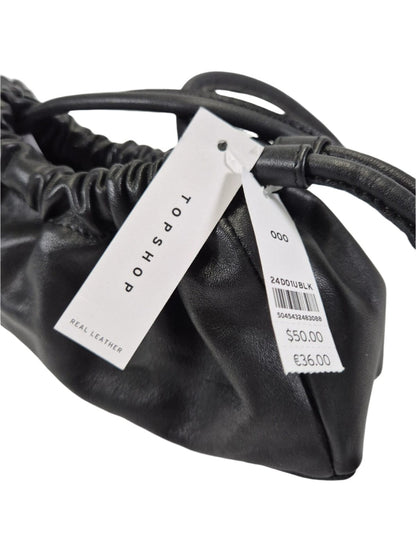 TOPSHOP Nahast must kokkutõmmatav õlakott